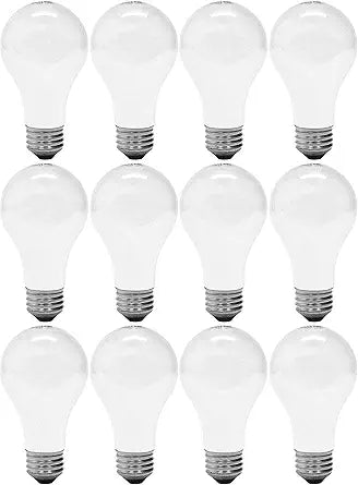 GE 66247 A19 60W Soft White Halogen Bulb (12-Pack) — main product image
