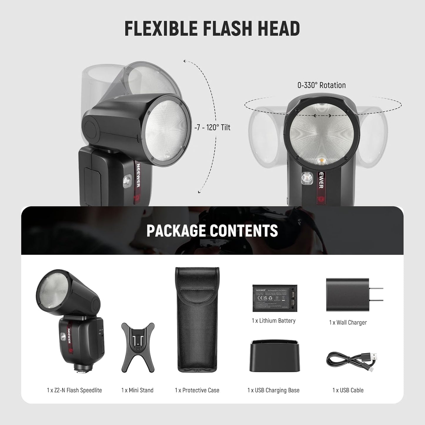 Neewer Z2-N TTL Round Head Flash Speedlite for Nikon
