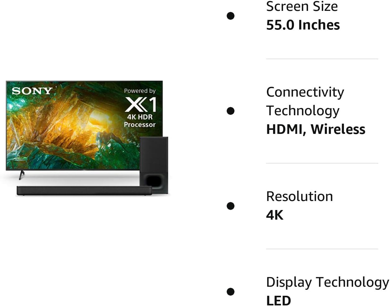 Sony X800H 55" 4K UHD Smart TV & Soundbar Bundle