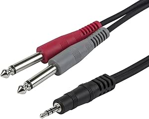 Monoprice 601040 1/8" TRS to Dual 1/4" TS Cable 3ft