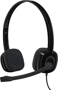 Logitech 981-000587-cr H151 Stereo Headset with Mic, Refurbished