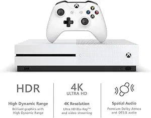 Microsoft Xbox One S 1TB Console White 2 Controller
