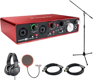 Focusrite E2FCRSCAR2I4 Scarlett 2i4 Audio Interface Bundle