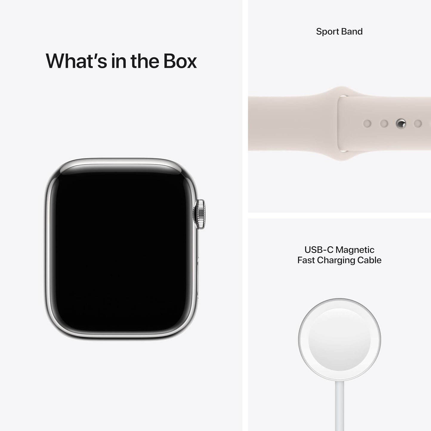 Apple MKJD3LL/A Watch Series 7: 45mm GPS + Cellular, Steel Case