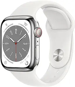Apple iOS Devices Watch Series 8 Cellular 41mm Stainless Steel Renewed