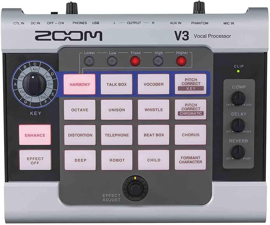 Zoom V3 Vocal Processor Pedal Harmony Effects