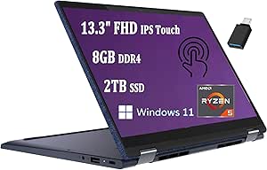 Lenovo Yoga 6 13 2-in-1 Laptop, Ryzen 5 5500U, 8GB, 2TB SSD