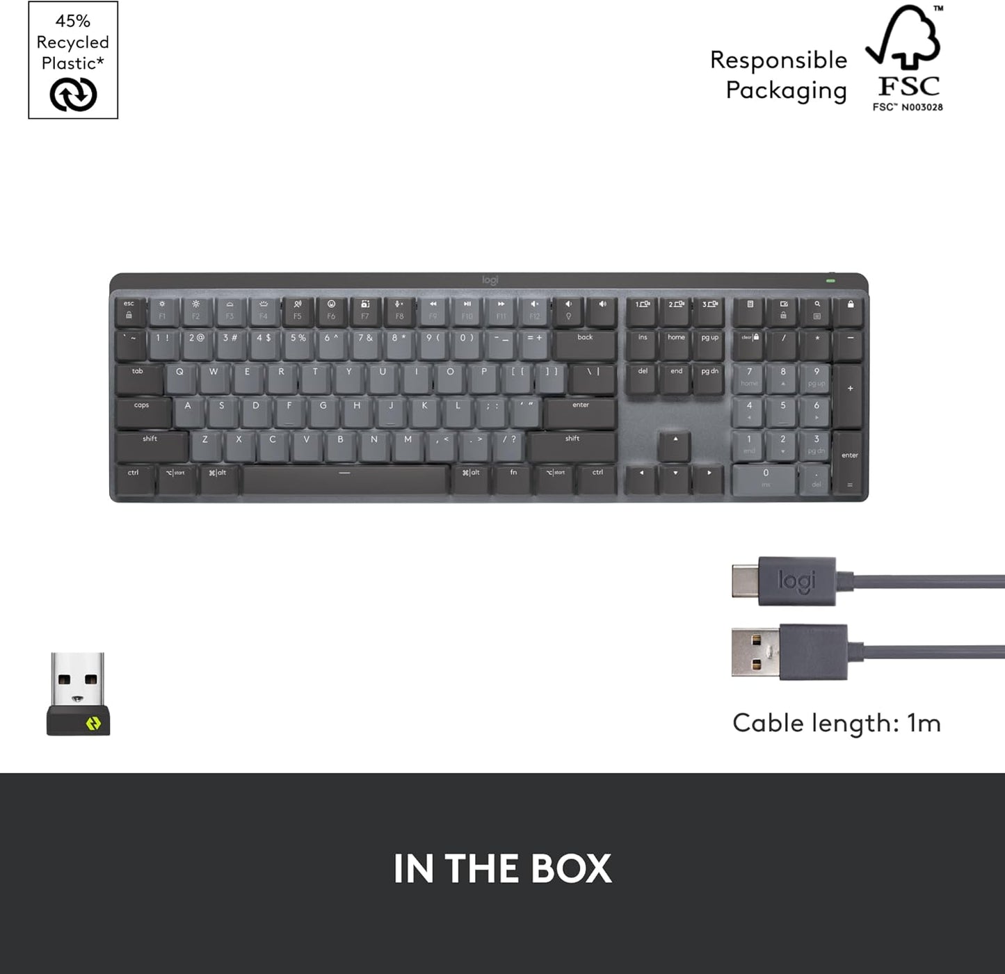 Logitech 920-010547 MX Mechanical Quiet Keyboard