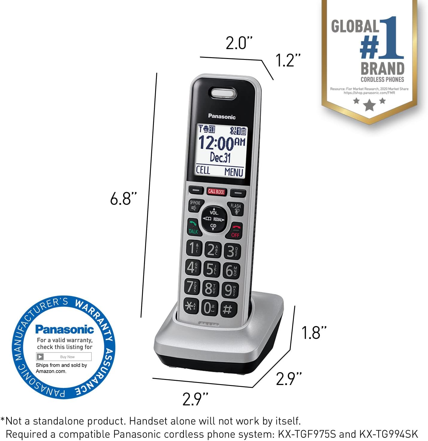 Panasonic KX-TGFA97S Cordless Phone Handset Accessory