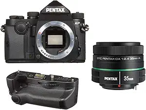 Pentax KP Black 35mm DSLR Camera Kit - Grip Included