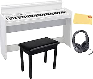 Korg AUS-LP380WH-COMBO-STD White Digital Piano Bundle