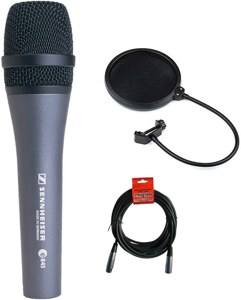 Sennheiser E845 Super Cardioid Dynamic Microphone XLR Cable Kit — main product image