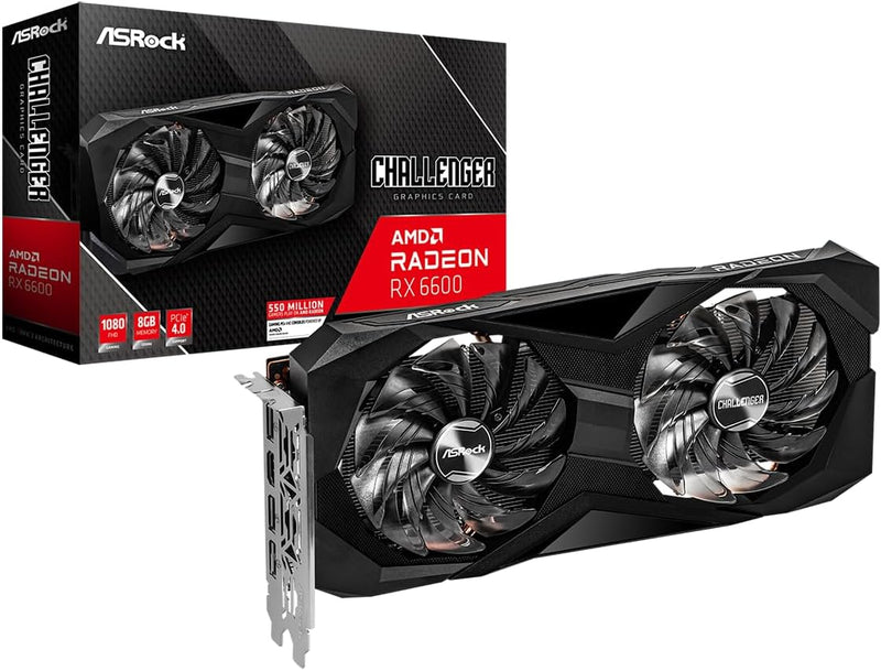 ASRock 90-GA2RZZ-00UANF RX 6600 Challenger D 8GB Graphics Card — main product image