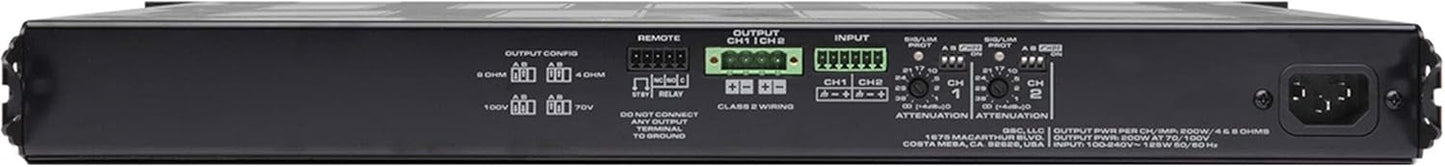 QSC MP A20V 400W 2-Channel 70V Amplifier