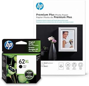 HP 62XL Black Ink & Premium Photo Paper 4x6