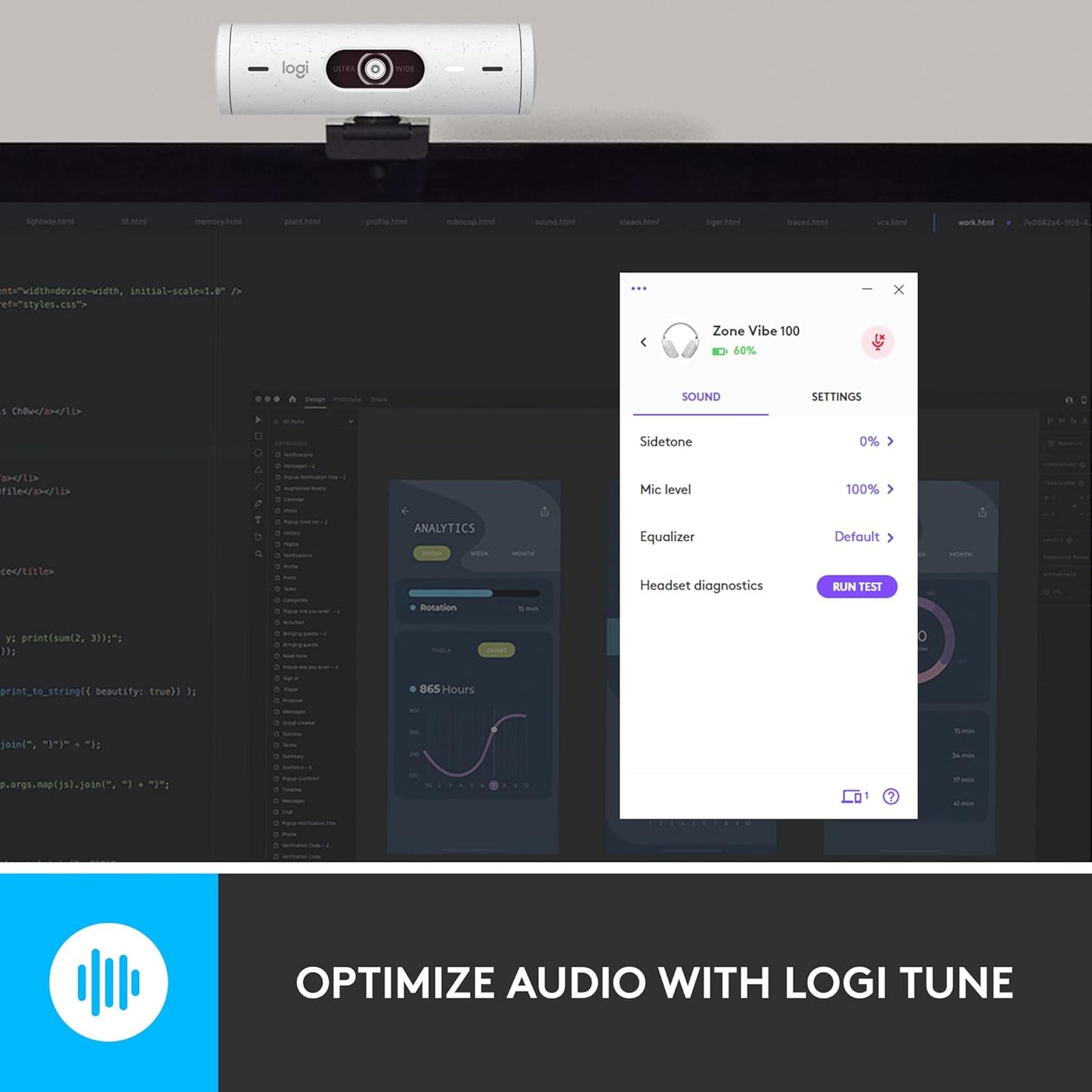 Logitech VIBE 100 Wireless Noise-Canceling Bluetooth Headphones