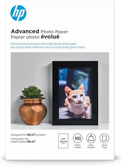 HP Q6638A Advanced Photo Paper Glossy 4x6 100 Sheets
