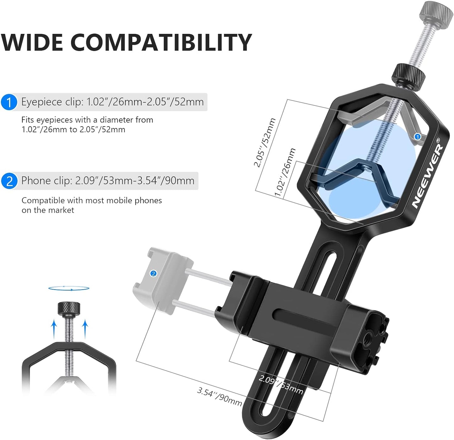 Neewer 40100305 Metal Telescopic Mobile Phone Holder