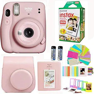 Fujifilm Instax Mini 11 Blush Pink Camera Bundle
