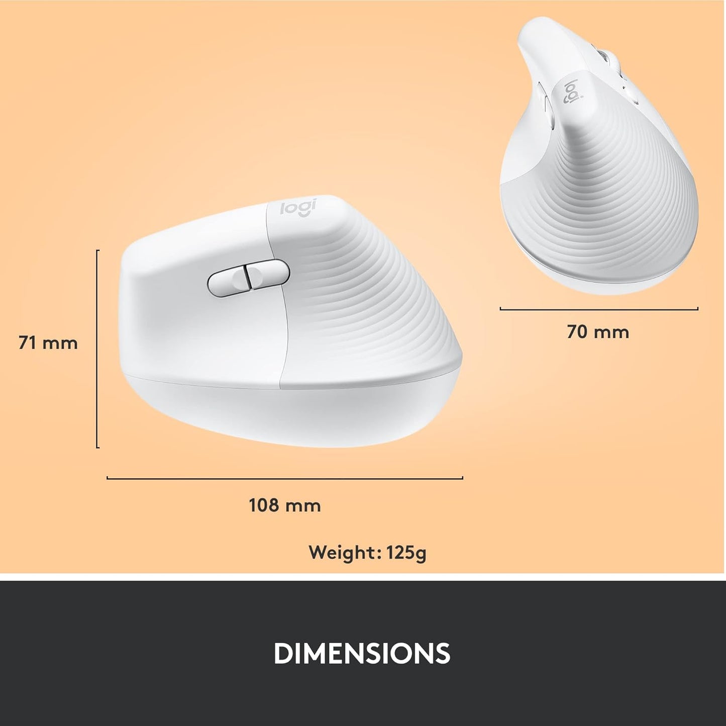Logitech Lift Vertical Ergonomic Renewed Wireless Mouse