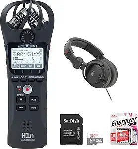 Zoom ZH1NVP+HPC-A30-MK2+SAMSD10UC32+E91-BP4 H1n-VP Recorder Bundle