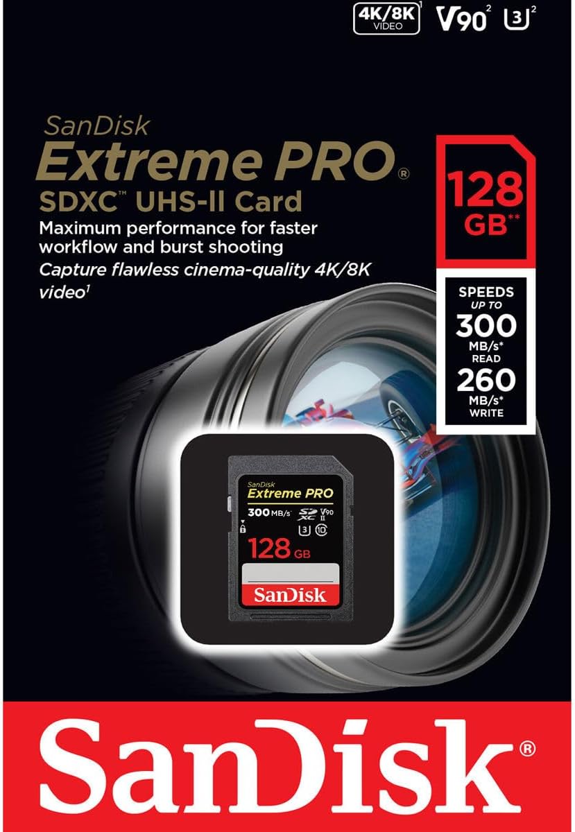 SanDisk SDSDXDK-128G-GN4IN 128GB Extreme PRO SDXC UHS-II Card