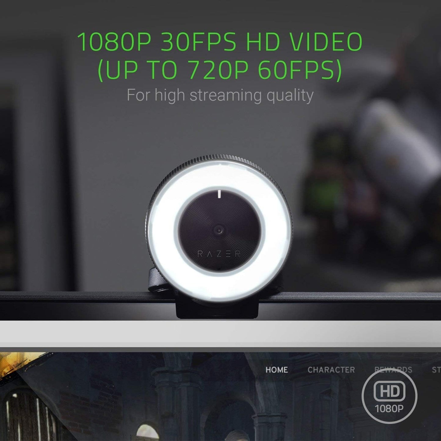 Razer RZ.AC.KR.01.RT Kiyo 1080p Streaming Webcam with Light
