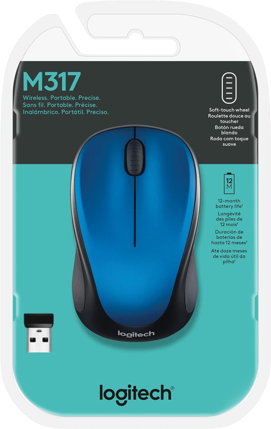 Logitech 910-002901 M317 Blue Wireless Mouse