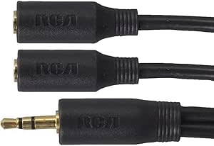 RCA RA45649 3.5mm Stereo Headphone Y-Splitter Adapter
