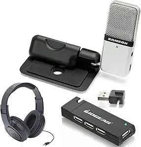 Samson Go Mic USB Microphone Bundle - Headphones & Hub