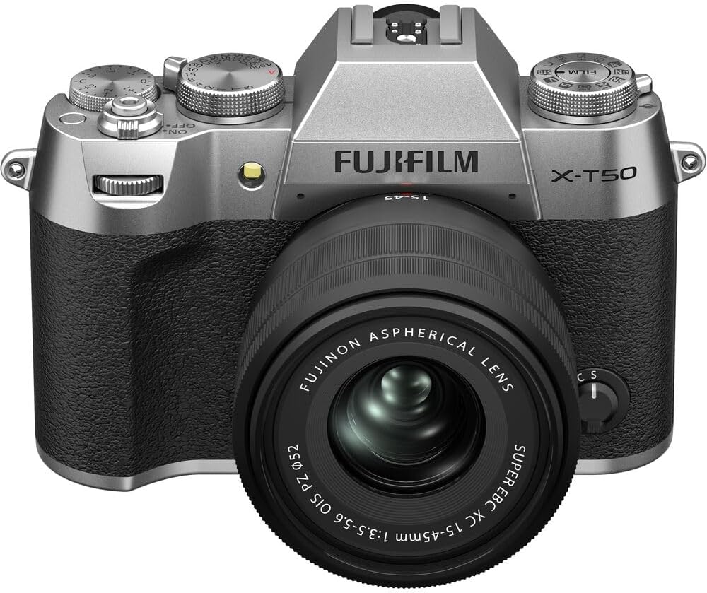 Fujifilm X-T50 X-T50 Camera with XC15-45mm Lens & Accessories Bundle - Silver