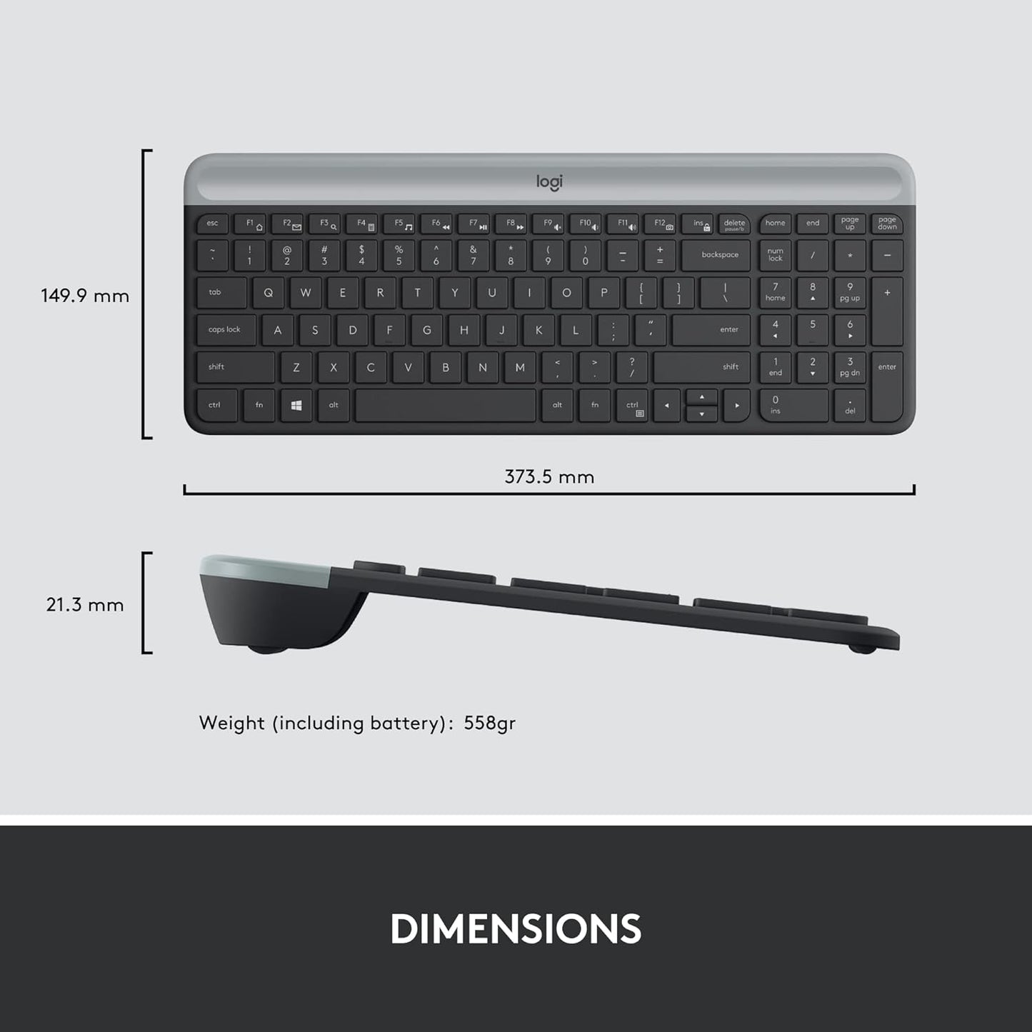 Logitech 920-009437 MK470 Slim Wireless Keyboard Mouse Combo
