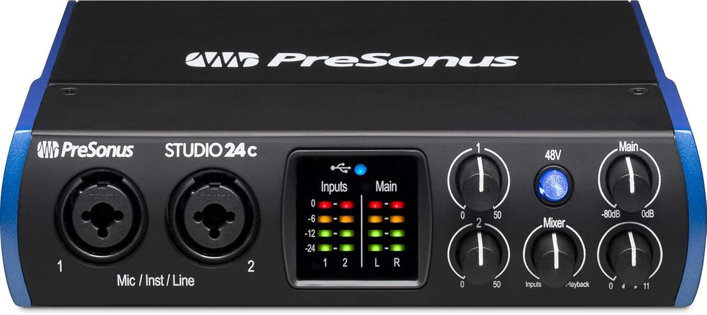 PreSonus Studio 24c-cr USB-C Audio Interface (Renewed)