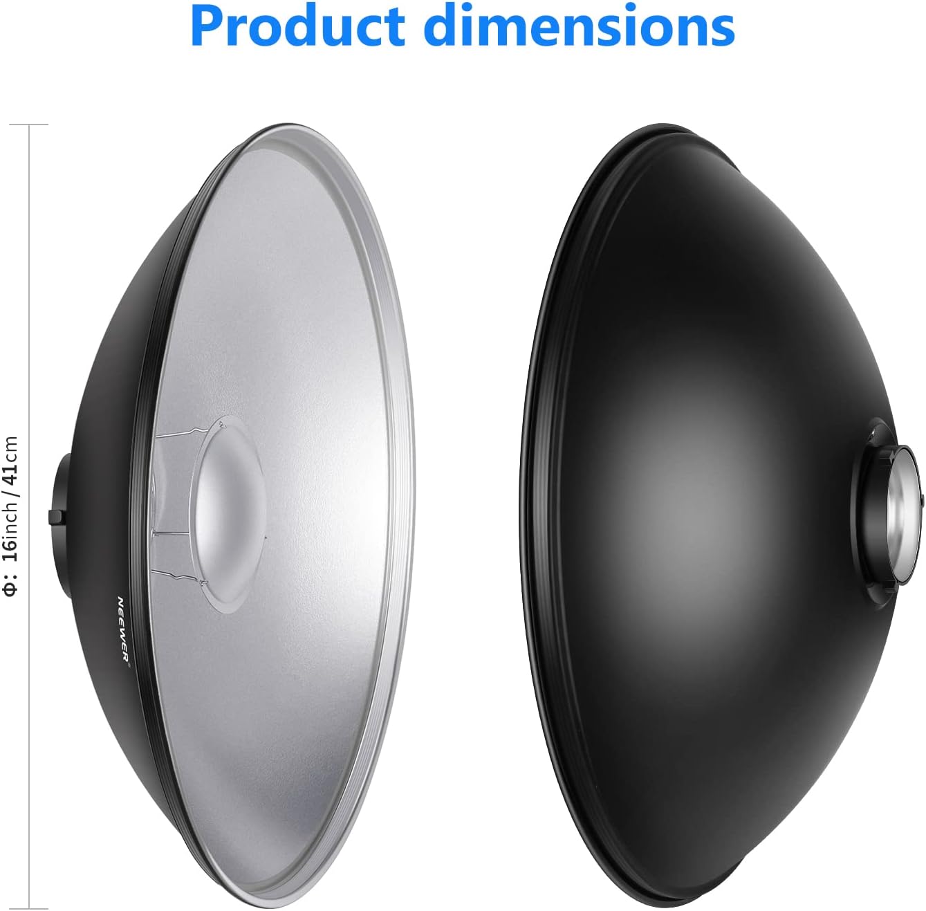 Neewer 10089551 16" Beauty Dish Reflector Bowens Mount