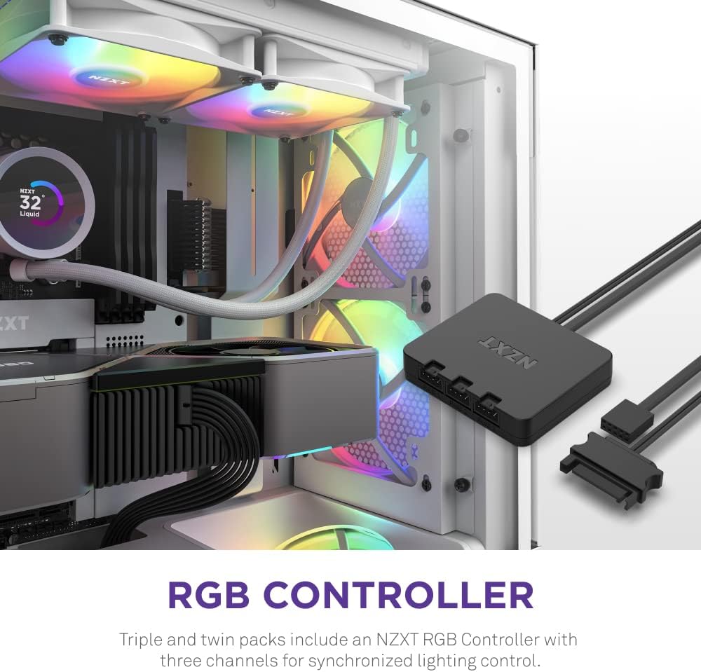 NZXT RF-C14DF-W1 F140 RGB Core Twin Pack White Fans