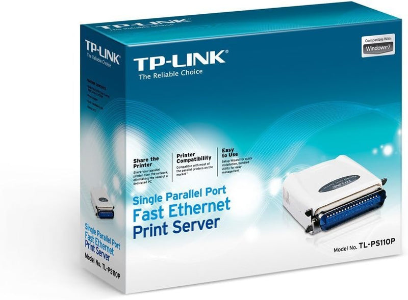 TP-Link TL-PS110P Parallel Port Fast Ethernet Print Server — main product image