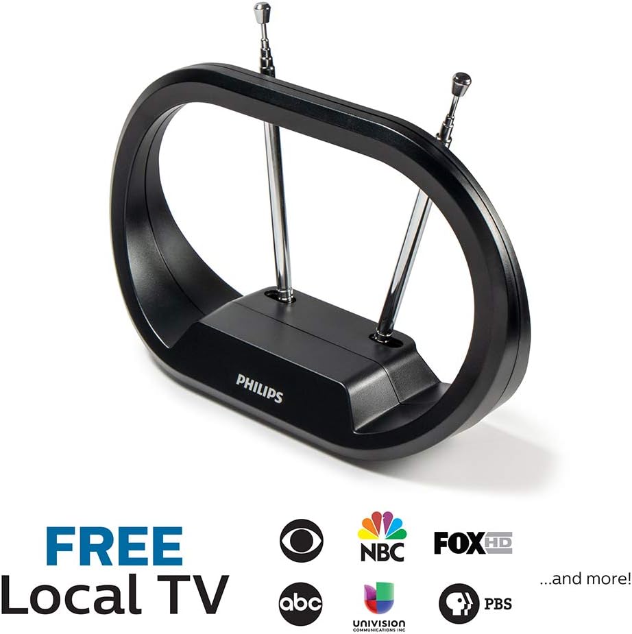 Philips SDV7114A/27 Modern Loop Indoor TV Antenna 4K VHF UHF