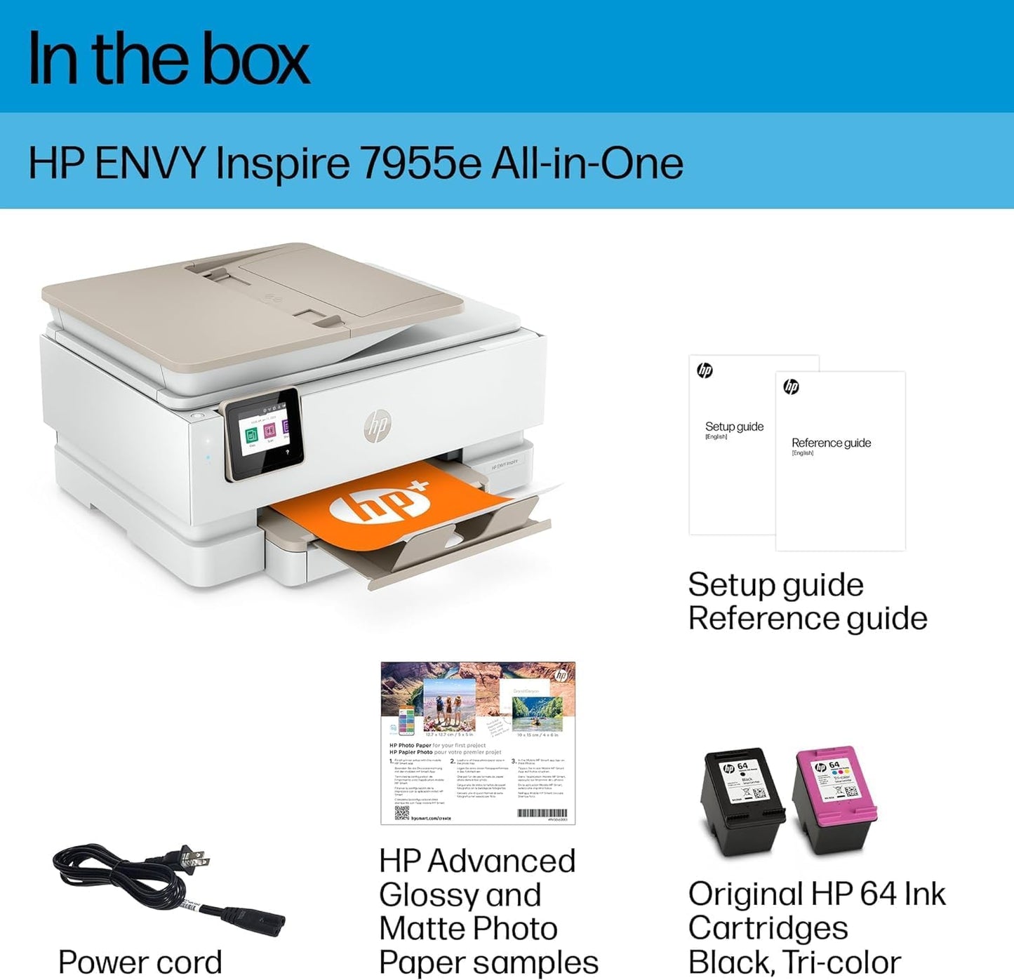 HP Envy Inspire 7955e All-in-One Inkjet Printer (Renewed)