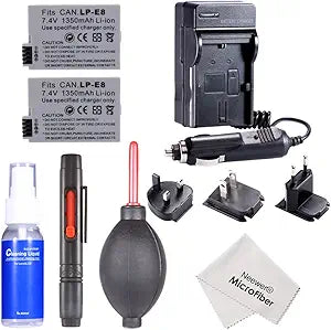 Neewer 90083985@@##1 LP-E8 Battery Pack - Charger & Cleaning Kit Bundle