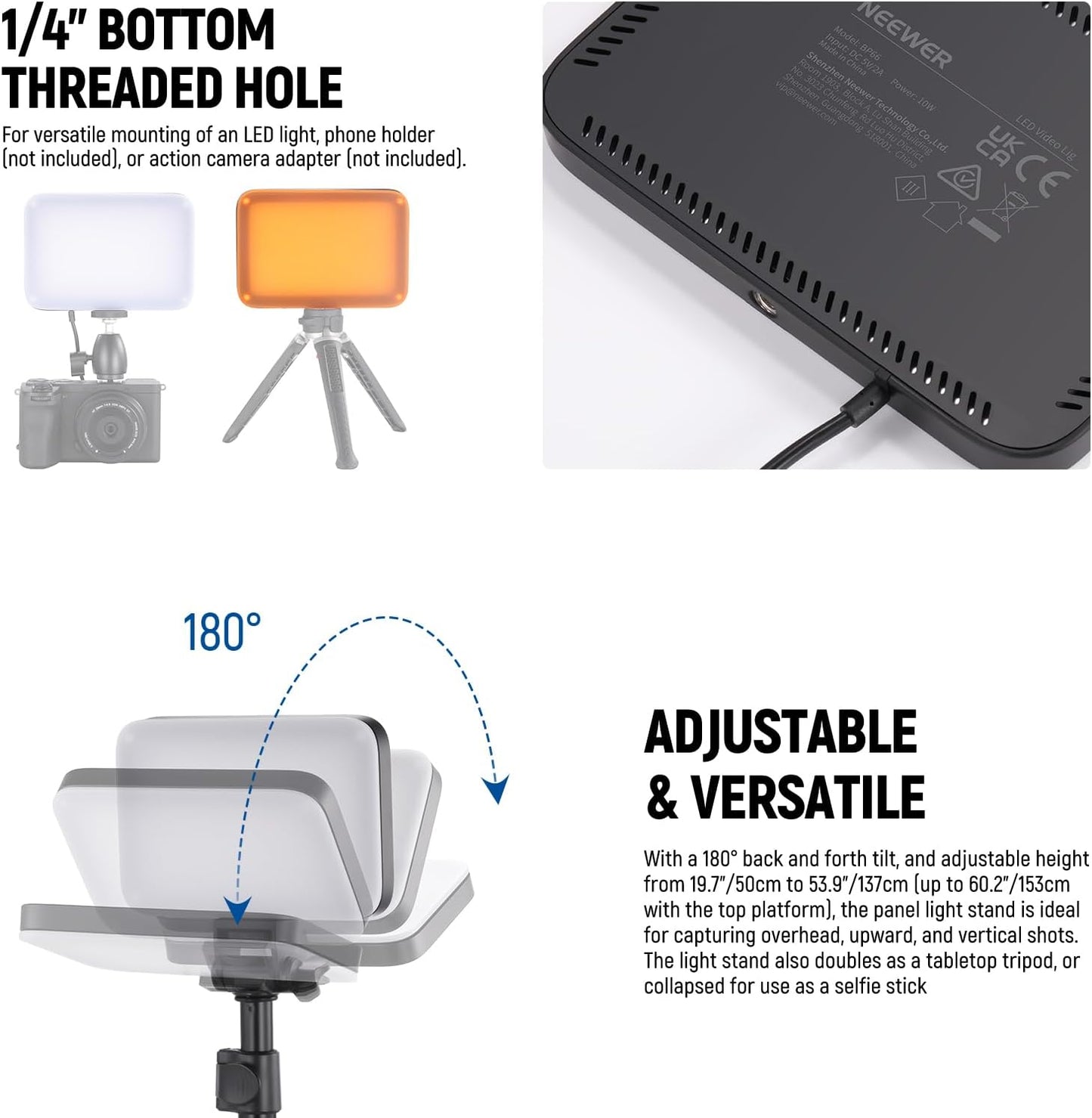 Neewer 10104872 LED Video Light Panel Kit with Stands