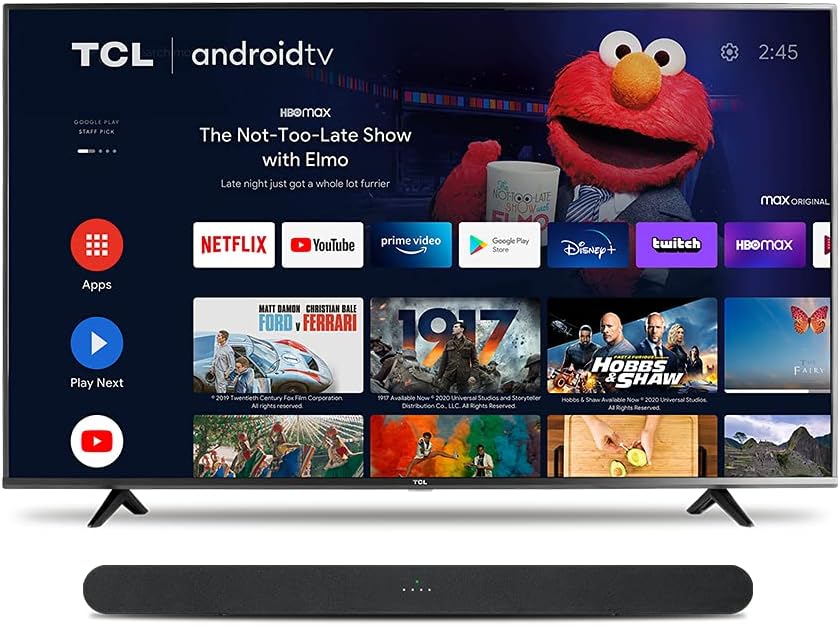 TCL 4 Series 50S434 4K Android TV & Alto 6 Soundbar Bundle