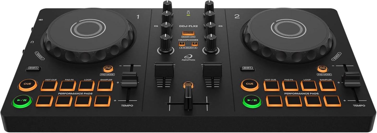 AlphaTheta DDJ-FLX2 Compact 2-Channel DJ Controller