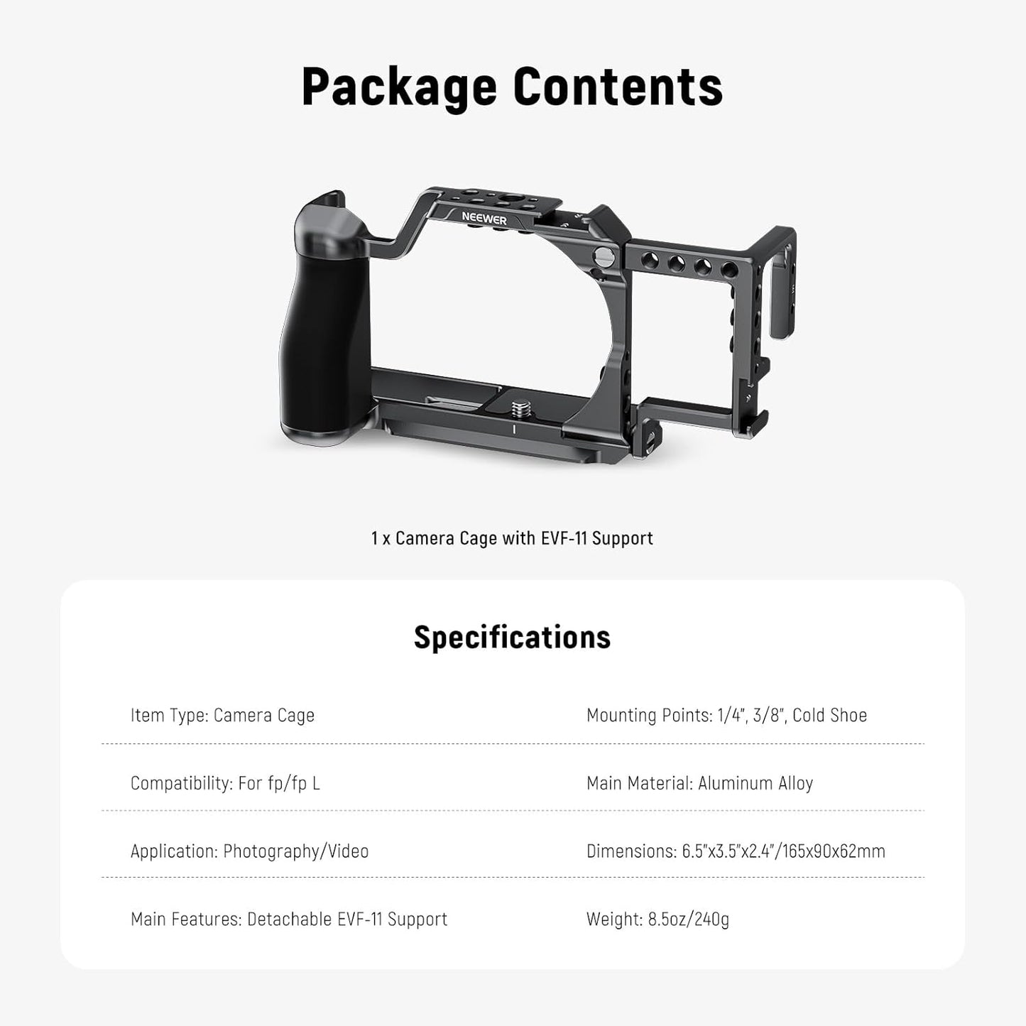 Neewer 10105077 Camera Cage Sigma fp fpL Accessory