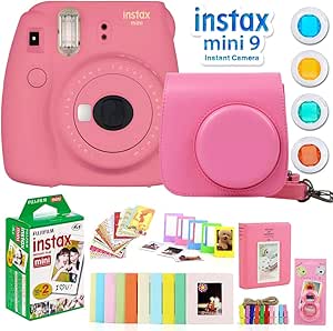 Fujifilm E9FJFMINI9P Instax Mini 9 Flamingo Pink Bundle