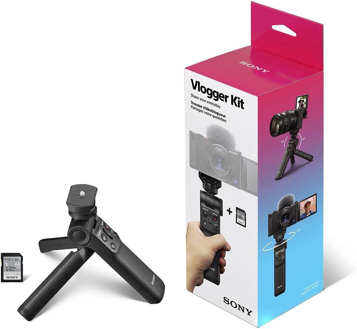 Sony Vlog ZV-1 4K Camera with Bluetooth Grip & 64GB SD Card