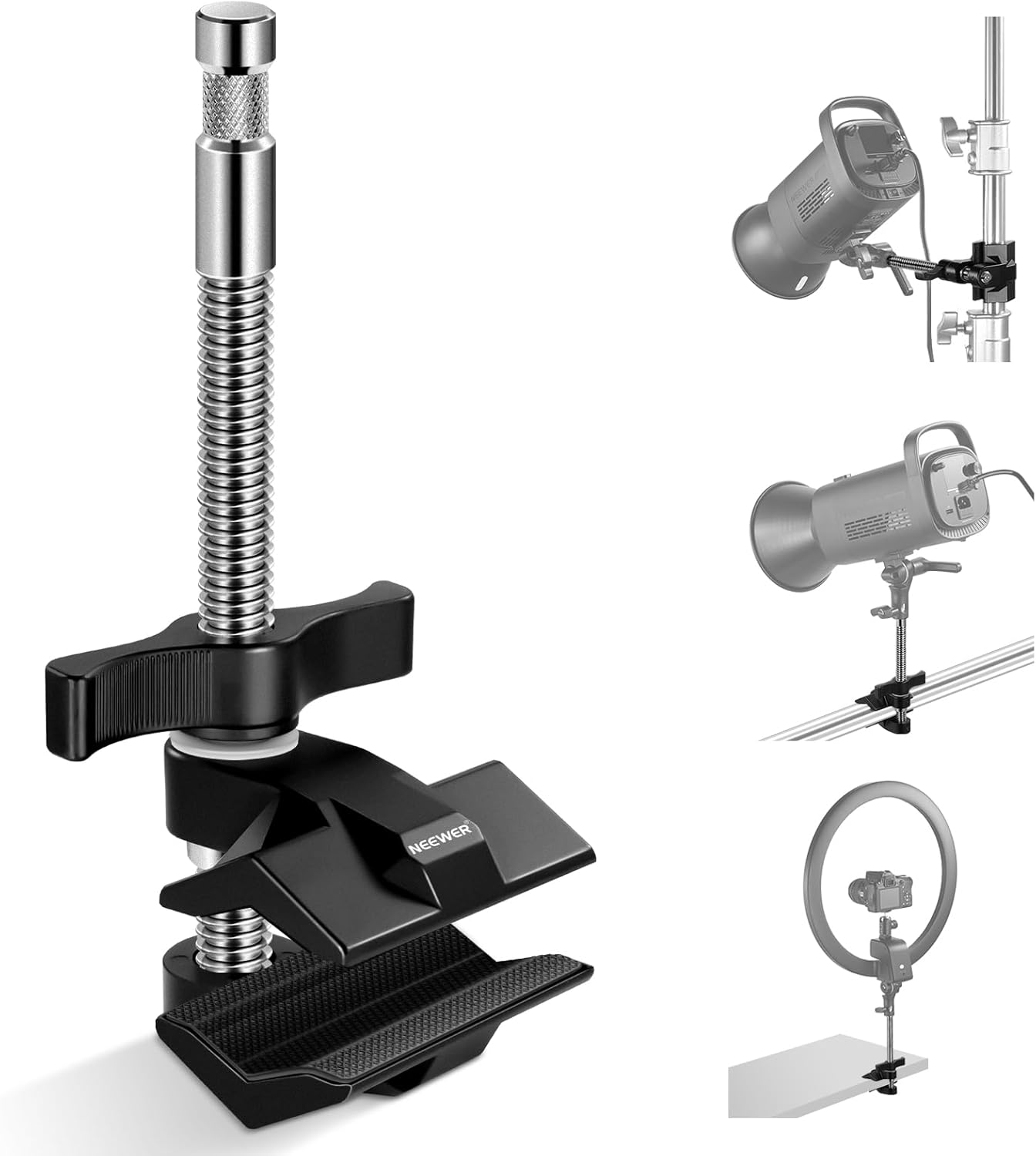 Neewer 10103092 6" End Jaw Grip Clamp with 5/8" Stud