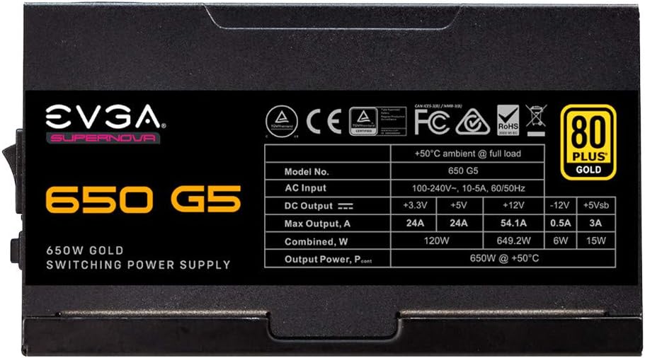 EVGA 650 G5 80+ Gold Fully Modular PSU