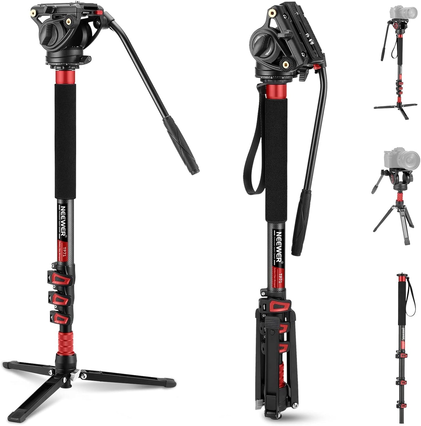 NEEWER 10101921 Pro Camera Monopod with Fluid Head