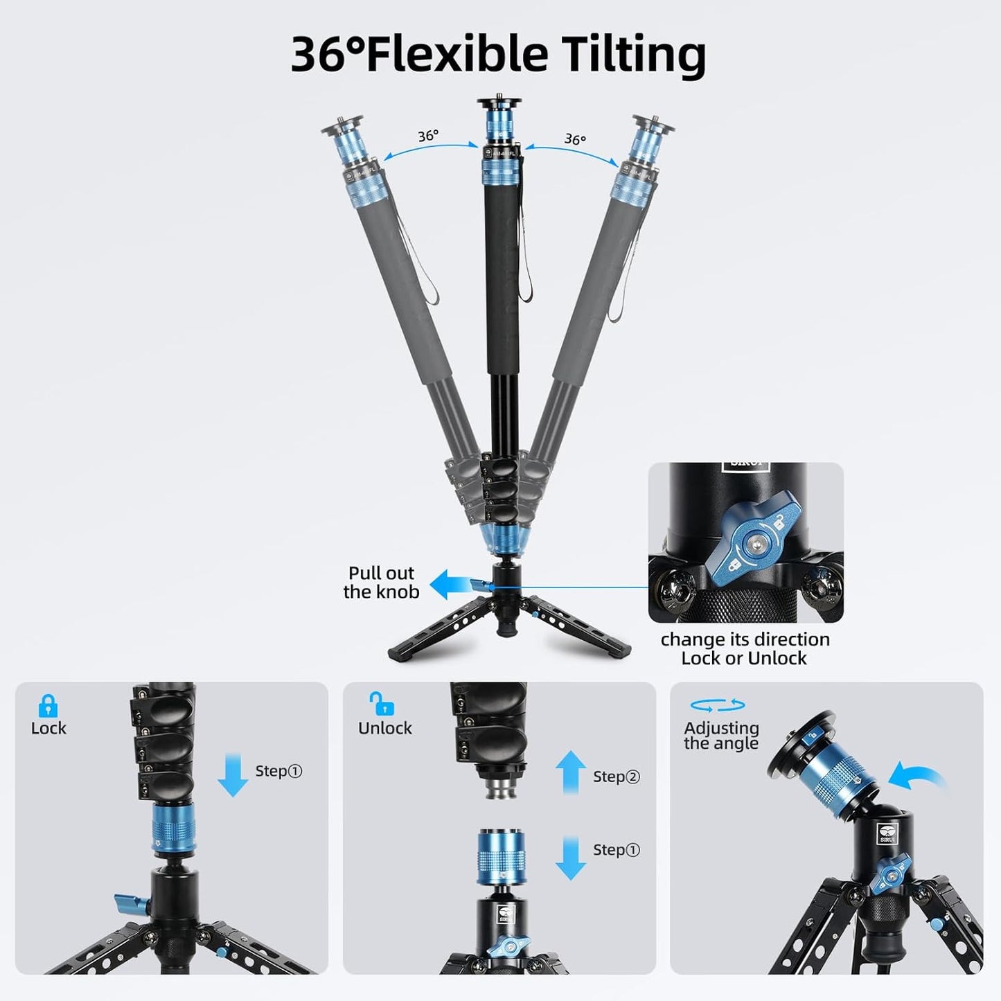Sirui AM-404FL Aluminum Travel Video Monopod with Removable Base