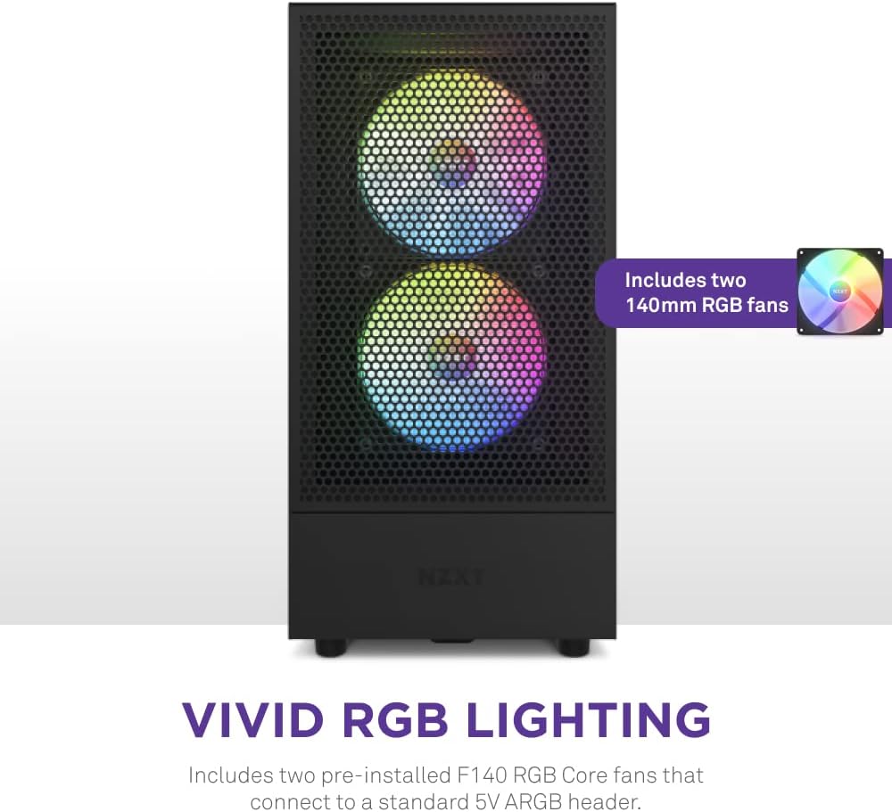 NZXT CC-H51FB-R1 H5 Flow RGB Gaming Case Black